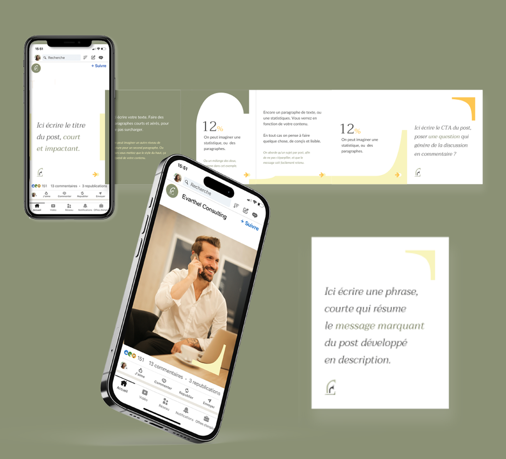 identite visuelle entreprise consulting template linkedin